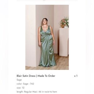 Revelry Blair Satin Bridesmaid Dress size 12. No alterations. Some slight piling